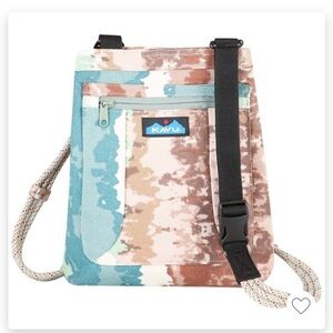 NWOT KAVU Keepalong Semi Padded Sling Canvas Rope Crossbody Bag - Rio Tie Dye